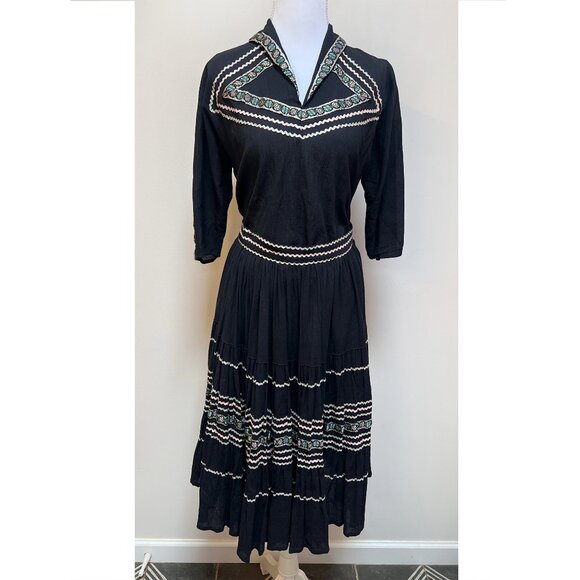 50s Thunderbird Fashions Fiesta Patio Dress Set, Full Circle Skirt, ROCKABILLY - Picture 5 of 13